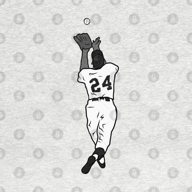 Willie Mays "The Catch" (Black and White) by rattraptees